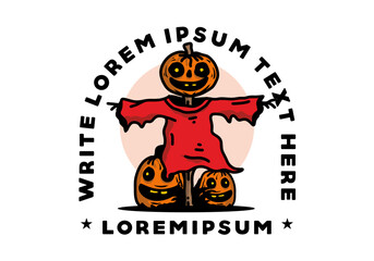 Scary halloween pumpkin illustration design