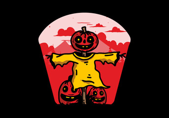 Scary halloween pumpkin illustration design