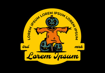 Scary halloween pumpkin illustration design