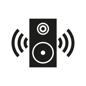 Black speaker sound icon. Modern wave. Sound symbol. Speaker icon. Vector illustration. stock image. 