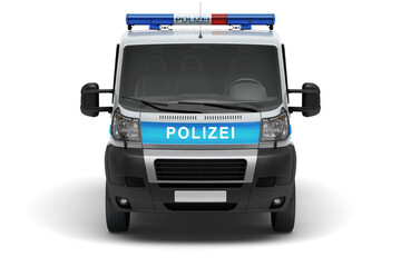 Mannschaftswagen der Polizei in der Frontansicht - 3D Visualisierung © 4th Life Photography