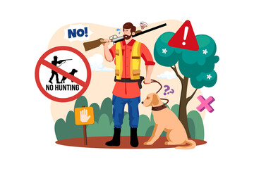 Illegal hunting of animals is strictly prohibited