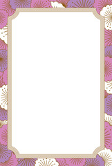 花びら模様のフレーム　はがきテンプレート（紫系）