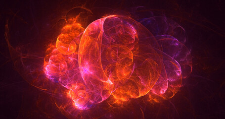 Naklejka premium 3D rendering abstract colorful fractal light background
