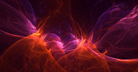 3D rendering abstract colorful fractal light background