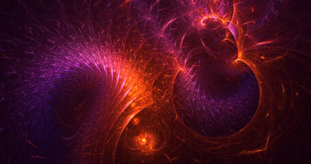 3D rendering abstract colorful fractal light background