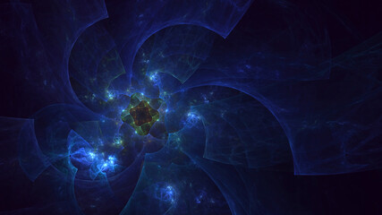 3D rendering abstract colorful fractal light background