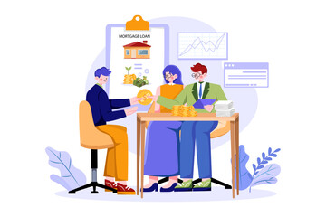 Loan Operations Illustration concept on white background