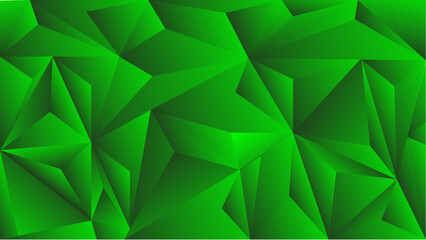 abstract green background with 3D triangles