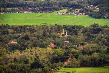Fototapeta na wymiar Landscape Arial view of village in Trenggalek, East Java, Indonesia
