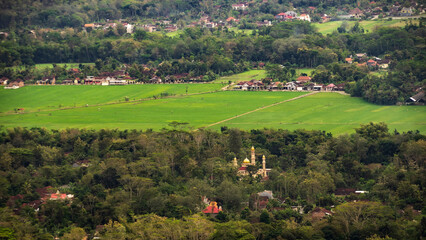 Obraz premium Landscape Arial view of village in Trenggalek, East Java, Indonesia