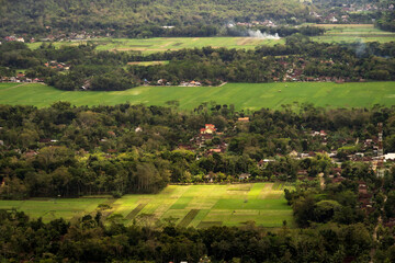 Fototapeta na wymiar Landscape Arial view of village in Trenggalek, East Java, Indonesia