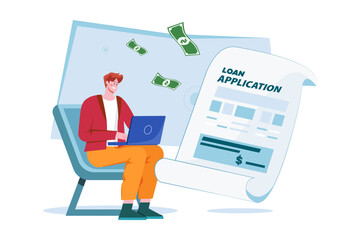Loan Operations Illustration concept on white background