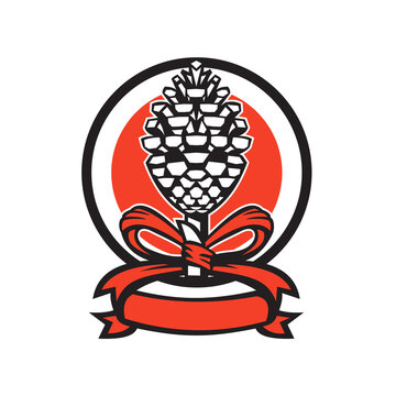 Thyrsus Pine Cone Staff Circle Retro