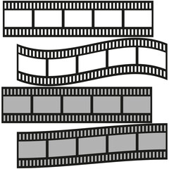 Retro film reel set. Vector illustration. stock image.