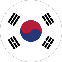 Circle flag vector of South Korea - obrazy, fototapety, plakaty