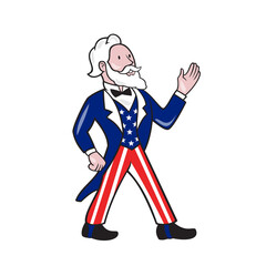 American Uncle Sam Waving Hand Cartoon