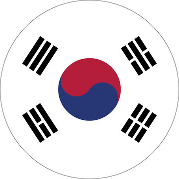 Circle flag vector of South Korea
