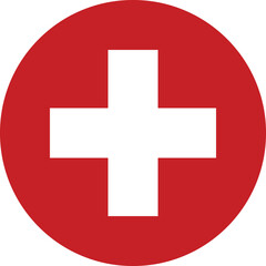 Obraz premium Circle flag vector of Switzerland