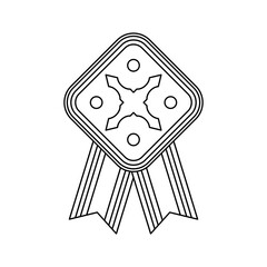 Coloring page with Medal for kids