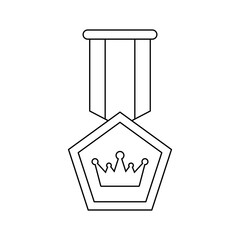 Fototapeta premium Coloring page with Medal for kids