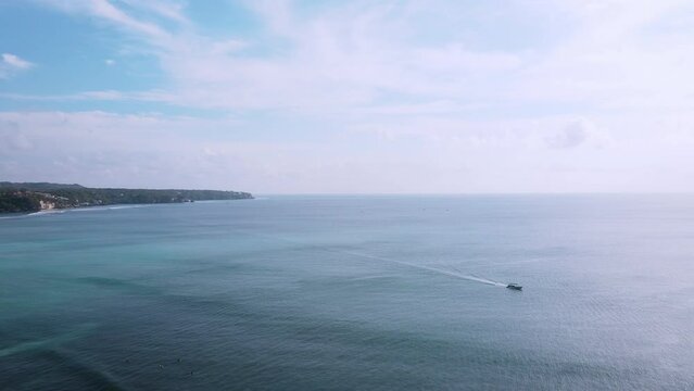 Drone view on a cliff with sea side