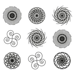 Vintage circles. Geometric element. Icon symbol. Vector illustration. stock image.