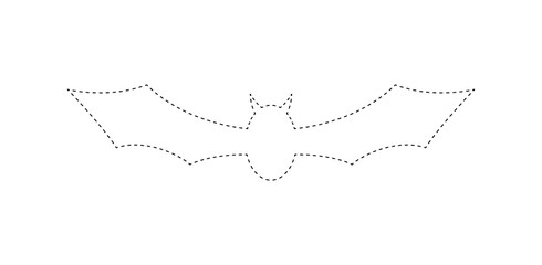 Bat tracing worksheet for kids