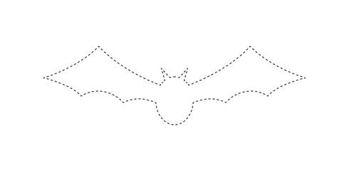 Bat tracing worksheet for kids