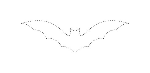 Bat tracing worksheet for kids