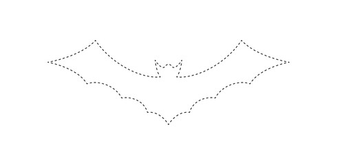 Bat tracing worksheet for kids