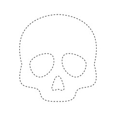 Skull tracing worksheet for kids