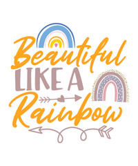 Fototapeta na wymiar rainbow svg, rainbow bundle svg for cricut, rainbow layered files, Boho rainbow svg 