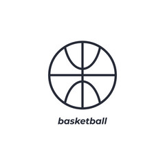 basketball line icon. linear style sign for mobile concept and web design. Outline vector icon. Symbol, logo illustration. Vector graphics