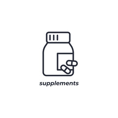 supplements line icon. linear style sign for mobile concept and web design. Outline vector icon. Symbol, logo illustration. Vector graphics