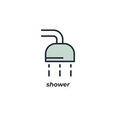 shower vector icon. Colorful flat design vector illustration. Vector graphics