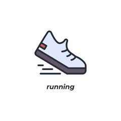 running vector icon. Colorful flat design vector illustration. Vector graphics