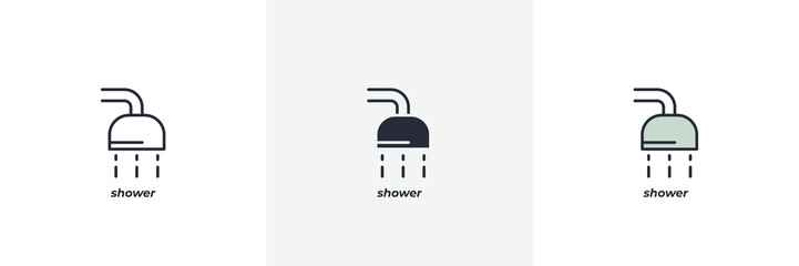 Fototapeta premium shower icon. Line, solid and filled outline colorful version, outline and filled vector sign. Idea Symbol, logo illustration. Vector graphics