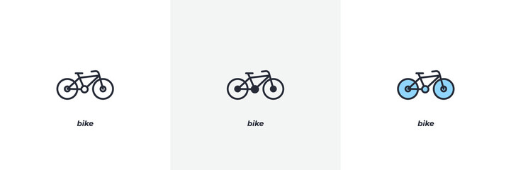 bike icon. Line, solid and filled outline colorful version, outline and filled vector sign. Idea Symbol, logo illustration. Vector graphics