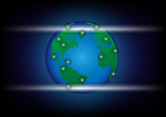 World future technology network background vector.