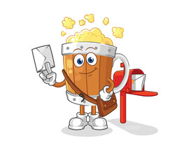 Obraz premium beer mug postman vector. cartoon character