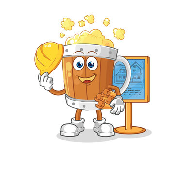 recommend clip art: beer mug Architect illustration. character vector