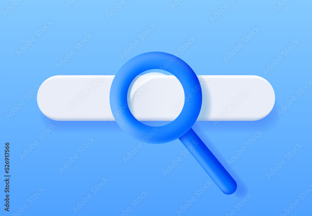 Poster 3d search bar blank isolated. browser button template for website, application and ui. navigation se