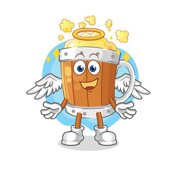 recommend clip art: beer mug angel with wings vector. cartoon character