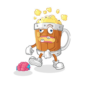 recommend clip art: beer mug zombie character.mascot vector