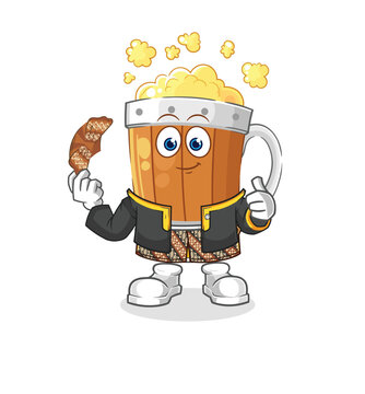 recommend clip art: beer mug Javanese character. cartoon mascot vector
