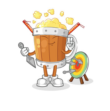 recommend clip art: beer mug ninja cartoon. character vector