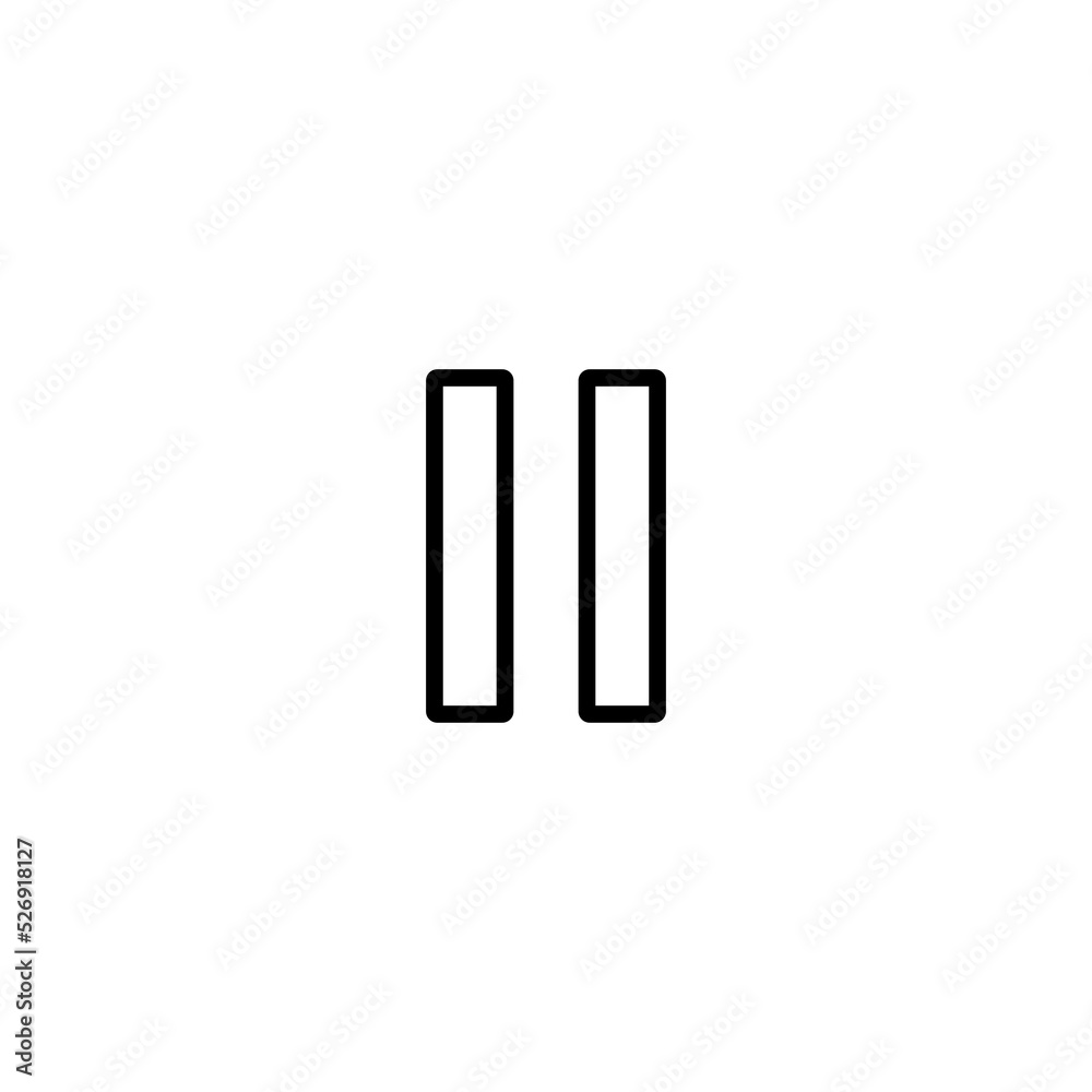 Poster pause icon design. simple multimedia player for ui ux element or application design. music or video 