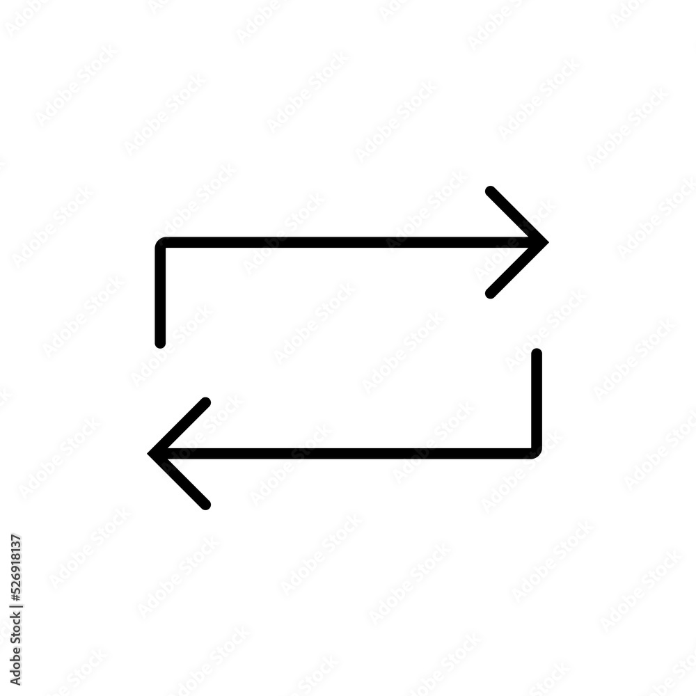 Poster repeat icon design. simple multimedia player for ui ux element or application design. music or video