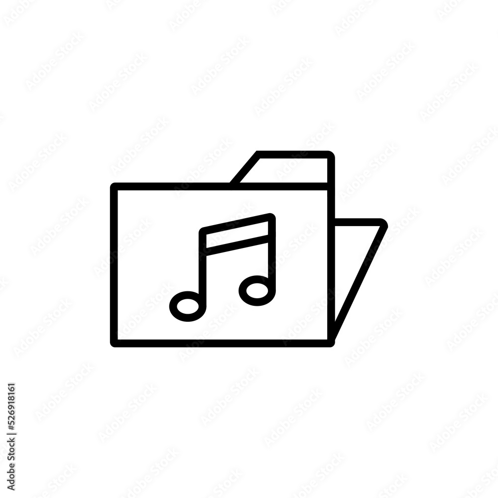 Poster folder icon design. simple multimedia player for ui ux element or application design. music or video